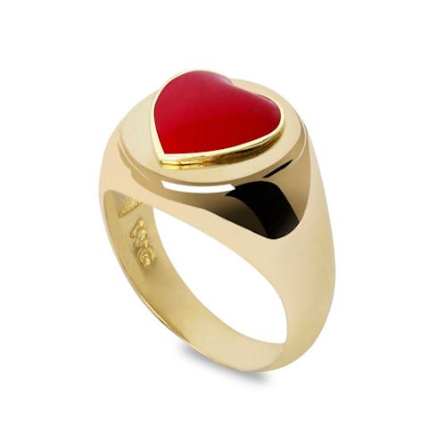 Wilhelmina Garcia Heart Me 18K Gold-Plated & Enamel Ring