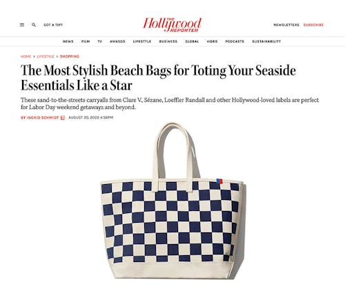 the hollywood reporter featuring kule checker over the shoulder tote
