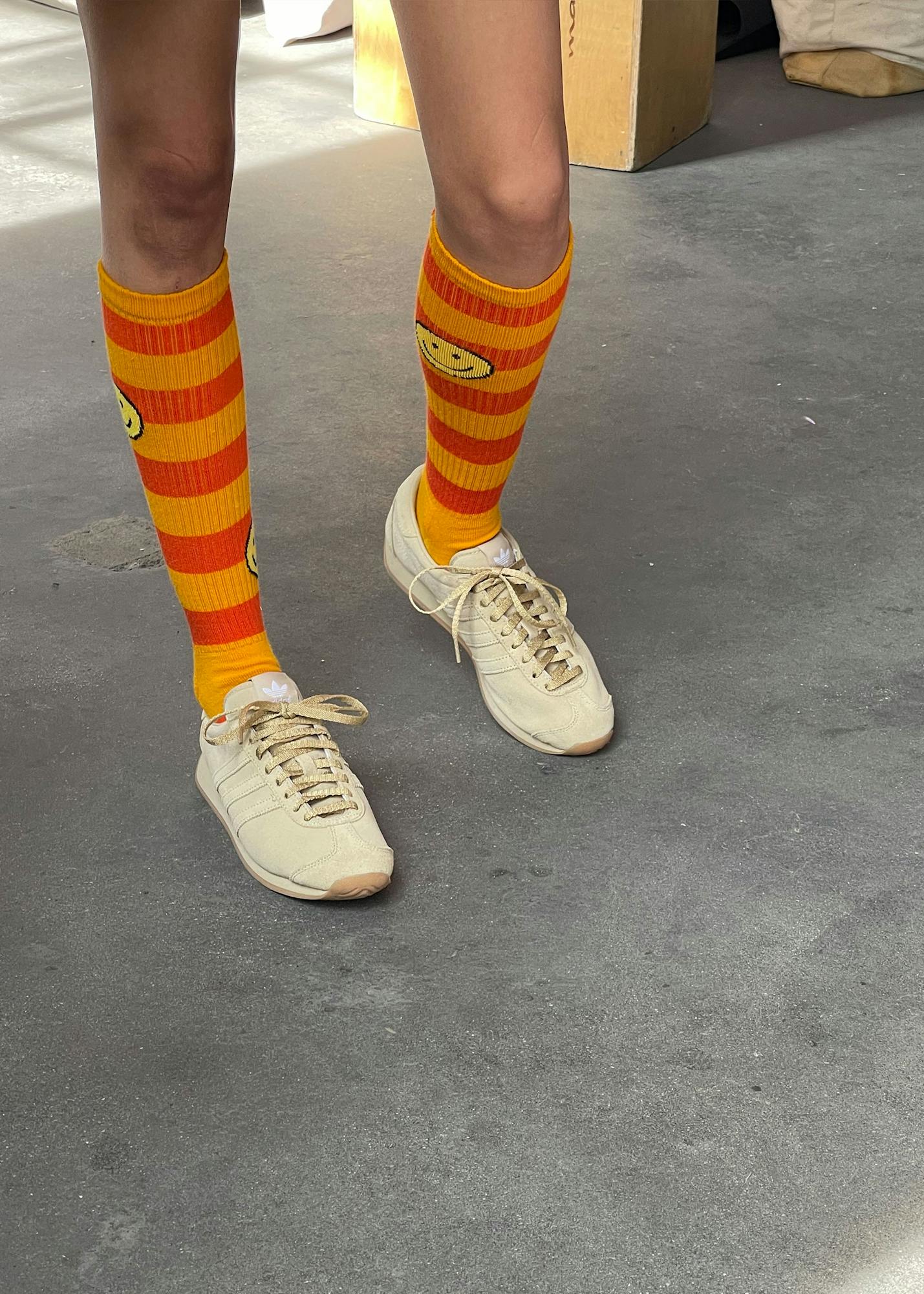 KULE Fall 2022 knee-high striped socks