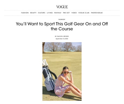 Vogue featuring KULE for Golf wear