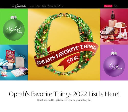 Oprah Daily Oprah's Favorite Things Holiday 2022 featuring KULE
