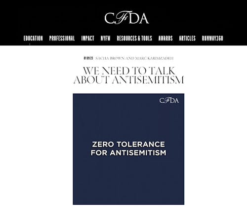 CFDA featuring Nikki Kule on Antisemitism in Fashion