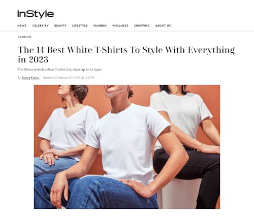 InStyle featuring KULE Modern white tee for best tees of 2023