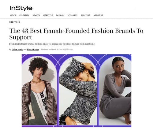 InStyle featuring KULE in Women founded brands