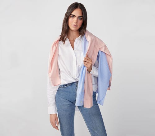 kule quinn shirts layered for spring