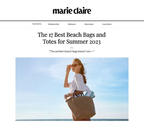 Marie Claire featuring KULE gingham tote for summer