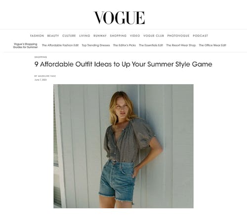 Vogue featuring KULE Tank