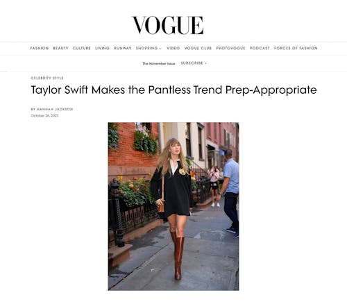 Vogue featuring KULE Striped rugby Taylor Swift Style