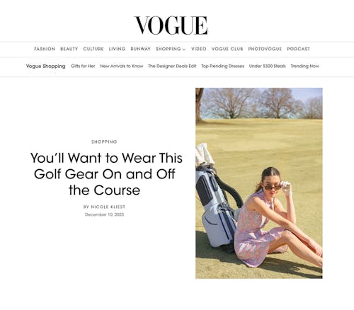 Vogue featuring KULE terry polo for golf wear