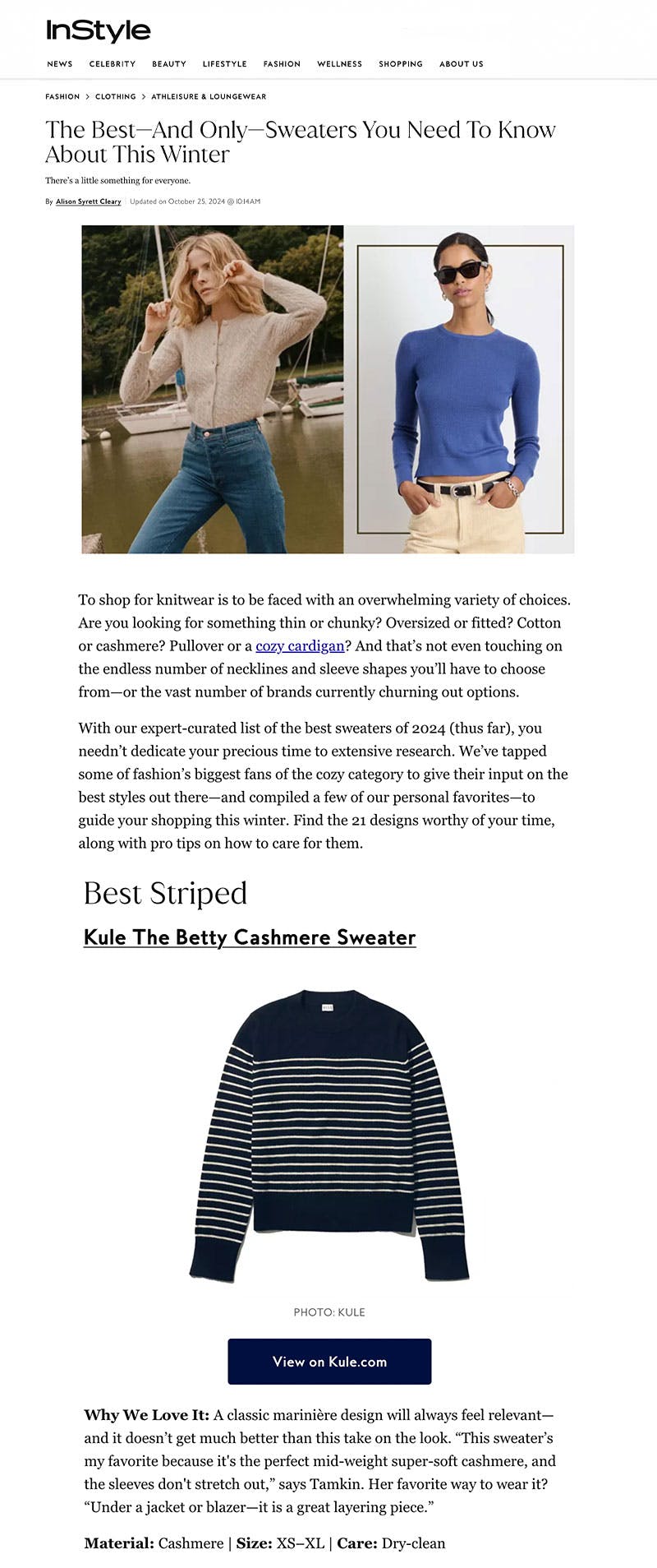 Instyle featuring KULE best striped sweater for fall